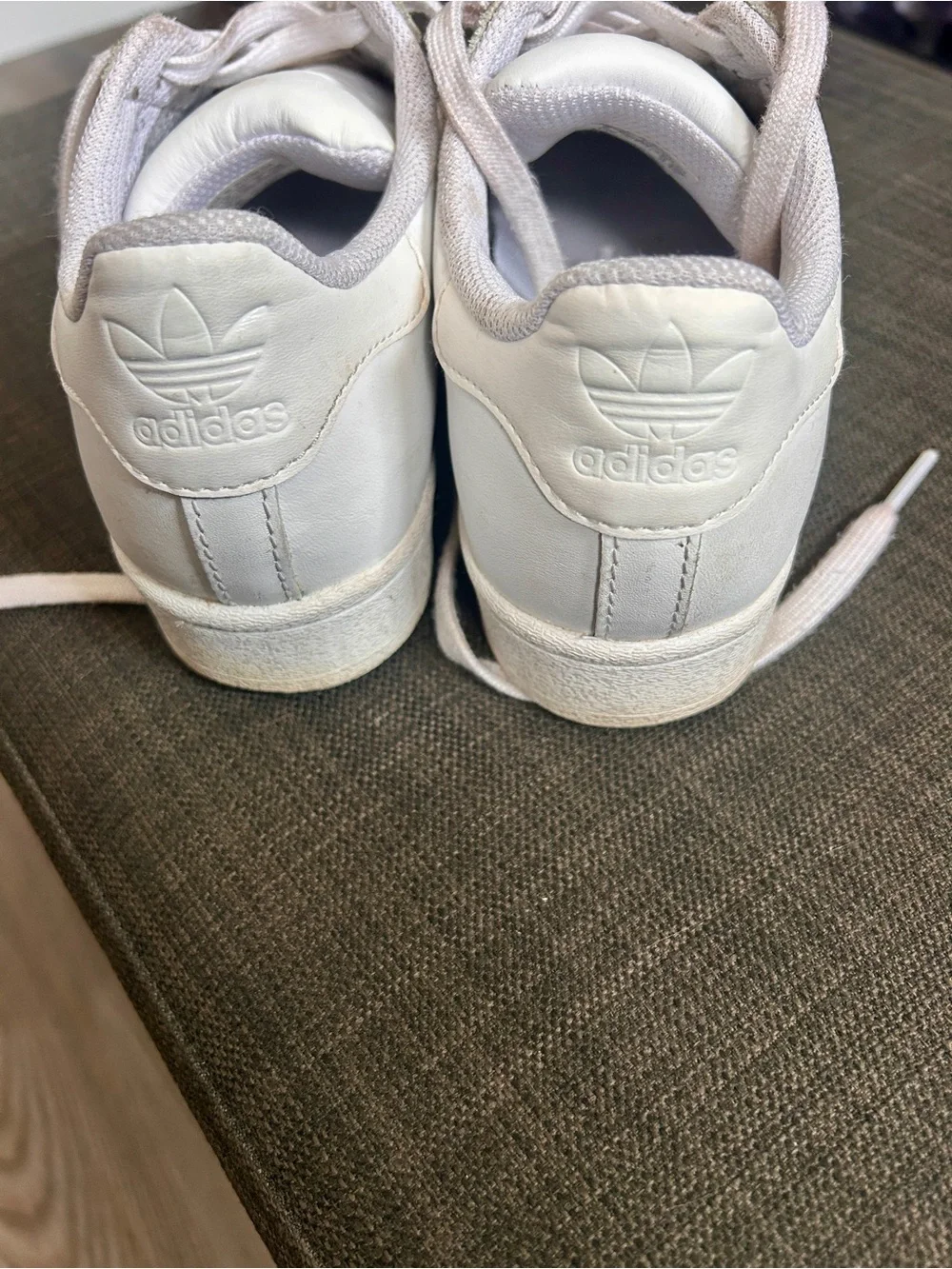 adidas Kids White Classic Shell-Toe Sneakers